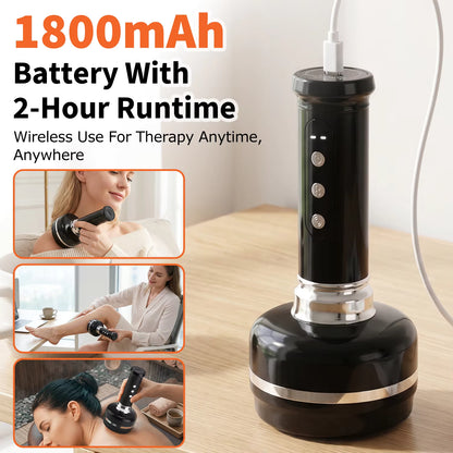 3-in-1 Smart Cupping, Scraping & Red Light Heat Massager with 30-Level Suction