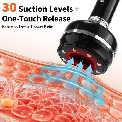 3-in-1 Smart Cupping, Scraping & Red Light Heat Massager with 30-Level Suction
