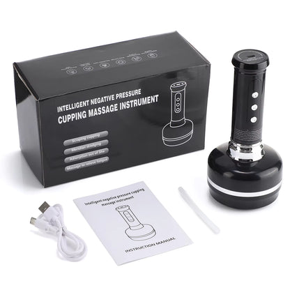 3-in-1 Smart Cupping, Scraping & Red Light Heat Massager with 30-Level Suction